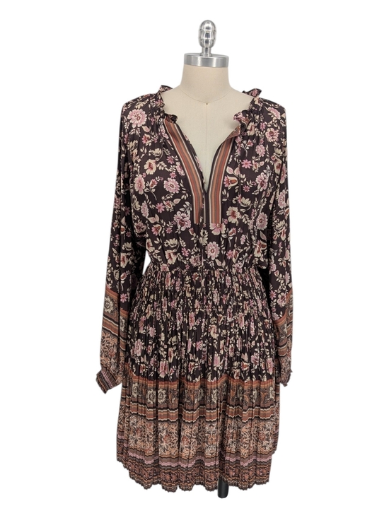 Current Air Dresses & Skirts - 00337 Current Air Floral Satin Dress Brown size Medium bohemian western rustic
